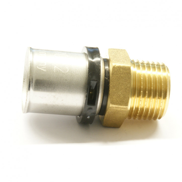 Mosadzná lisovacia prechodka 16x2 / 1/2" AG TH Mosadzná lisovacia prechodka 16x2 / 1/2" AG TH