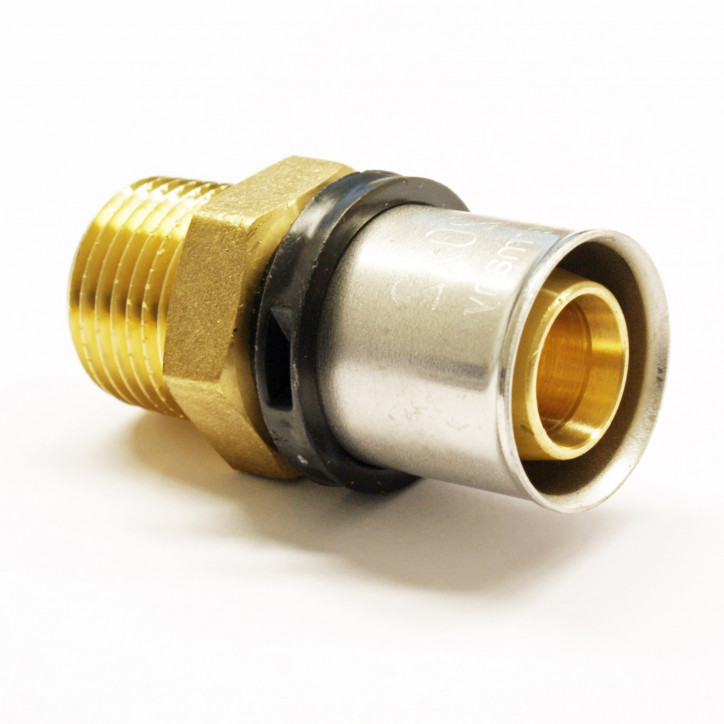 Mosadzná lisovacia prechodka 16x2 / 1/2" AG TH Mosadzná lisovacia prechodka 16x2 / 1/2" AG TH