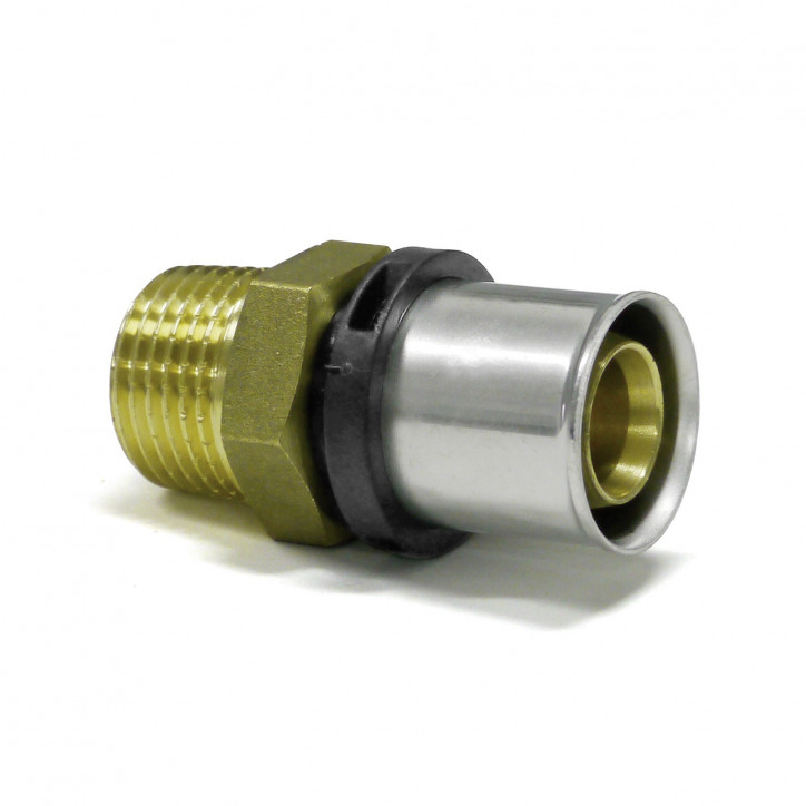 Mosadzná lisovacia prechodka 20x2 / 1/2" AG TH Mosadzná lisovacia prechodka 20x2 / 1/2" AG TH