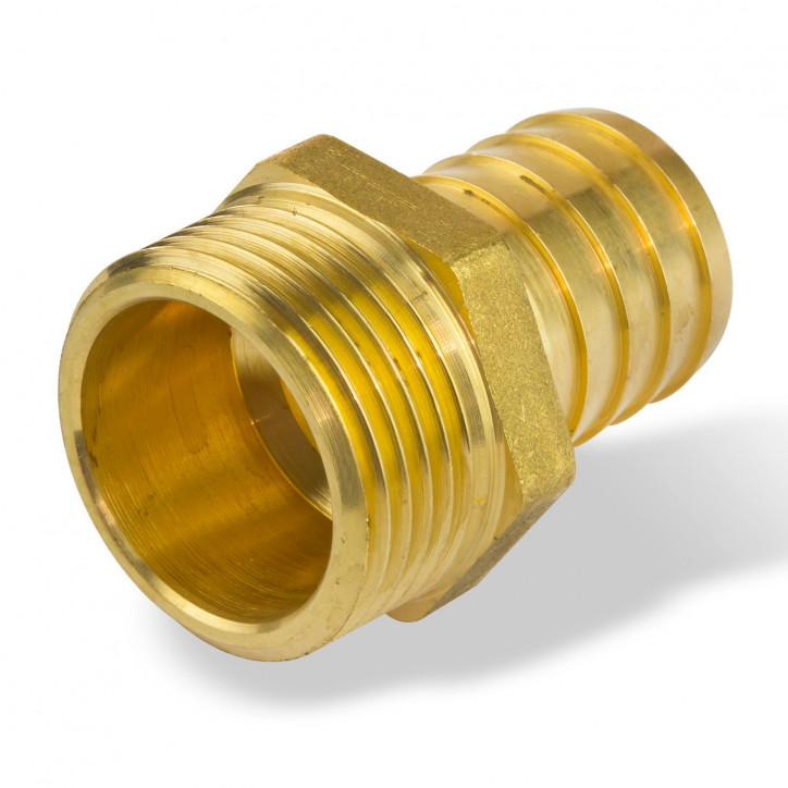 Mosadzná hadicová prípojka 3/8" AG x 14 mm Mosadzná hadicová prípojka 3/8" AG x 14 mm