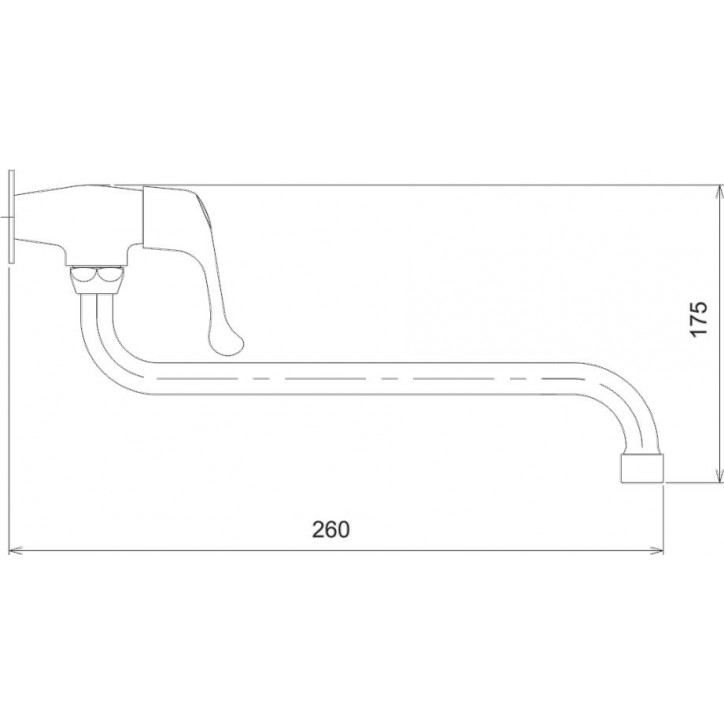 Umývadlová batéria nástenná na studenú vodu Titania Iris chróm 260 mm Umývadlová batéria nástenná na studenú vodu Titania Iris chróm 260 mm
