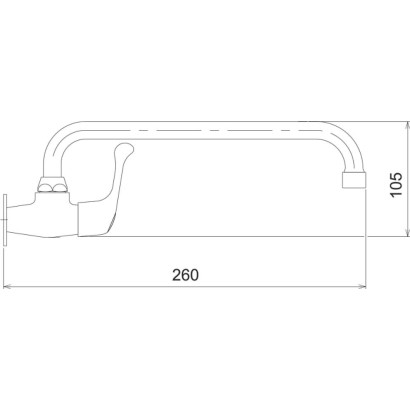 Umývadlová batéria na studenú vodu Titania Iris chróm 260 mm