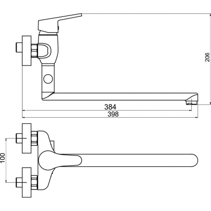 Paneláková vaňová batéria 100 mm Titania Iris New chróm bez sprchovej súpravy Paneláková vaňová batéria 100 mm Titania Iris New chróm bez sprchovej súpravy