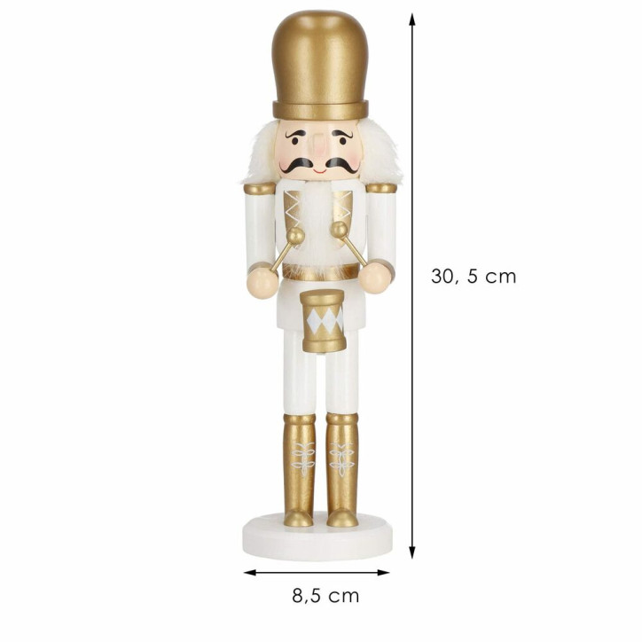 Luskáčik - Vojak s bubienkom 30,5 cm zlatý, vianočné dekorácie