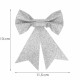 Vianočná mašľa 13x11,5cm strieborná sada 4ks, vianočné dekorácie