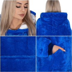 Mikinová deka Oversized tmavo modrá SPRINGOS