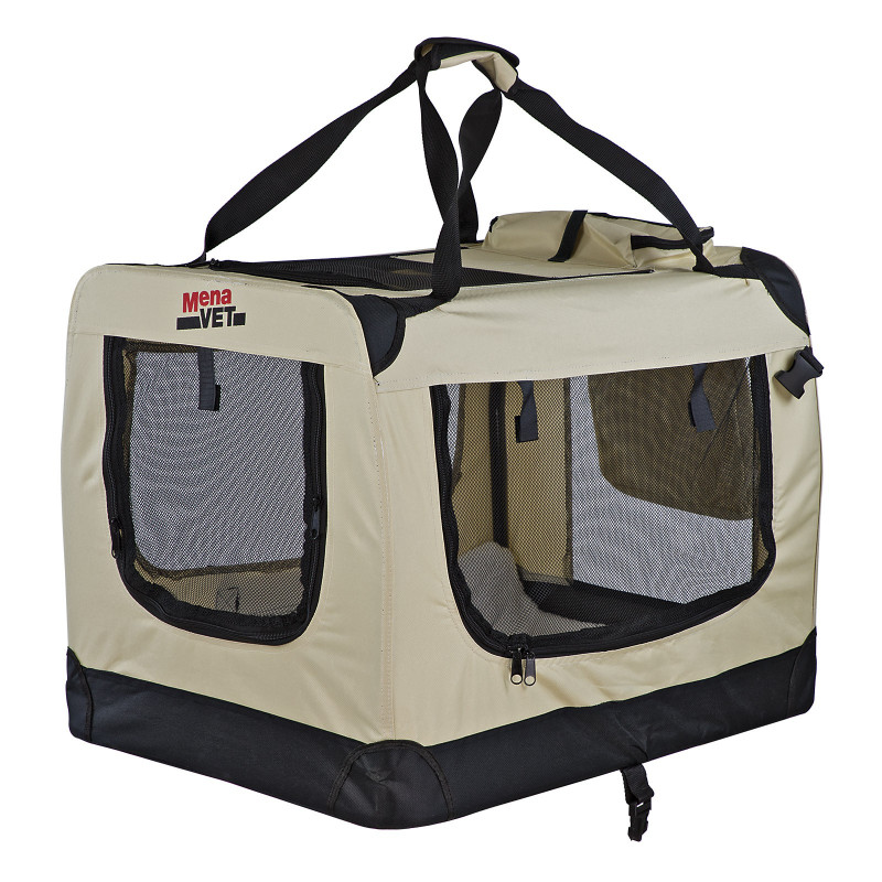 MenaVET Prepravný box pre mačky a psov skladací Felix L 70x53x52 cm, béžový