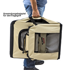 MenaVET Prepravný box pre mačky a psov skladací Felix L 70x53x52 cm, béžový
