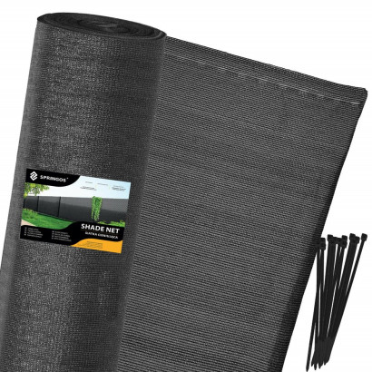 Tieniaca tkanina 150cm x 25m, 65% zatienenie, grafitová SPRINGOS SN0050