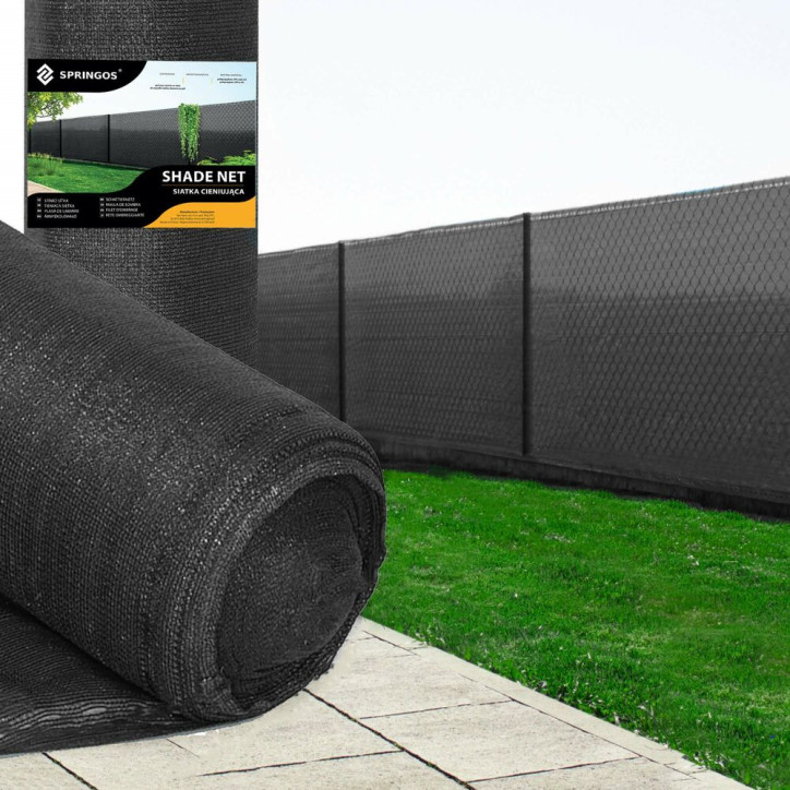 Tieniaca tkanina 150cm x 25m, 65% zatienenie, grafitová SPRINGOS SN0050