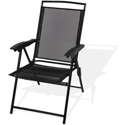 Skladacia plážová stolička Long Beach, čierna