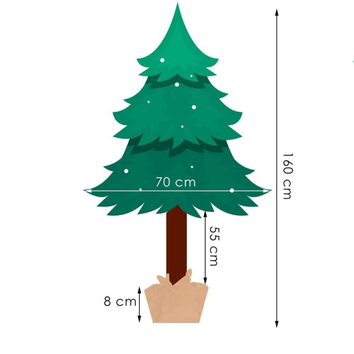 Vianočný stromček Smrek zasnežený na kmienku 160 cm