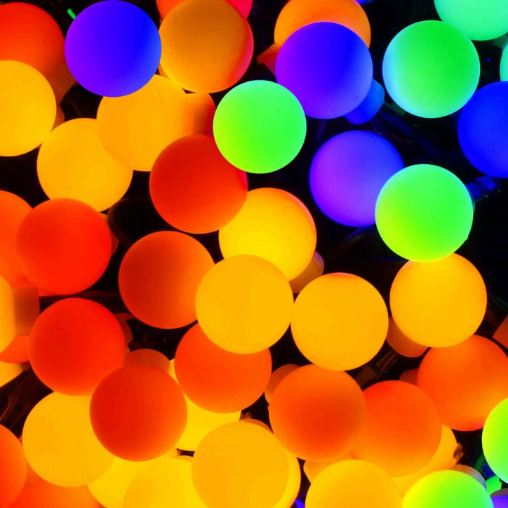LED svetelná reťaz - 17,5m, 200LED, 8 funkcií, pamäť, IP44, multicolor