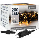 LED svetelná reťaz - 12,5m, 200LED, 8 funkcií, IP44, teplá biela