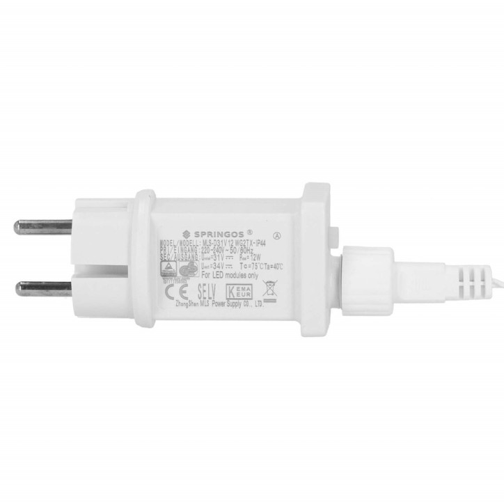 LED kvaple - 22,5m, 500LED, časovač, IP44, studená biela + záblesky