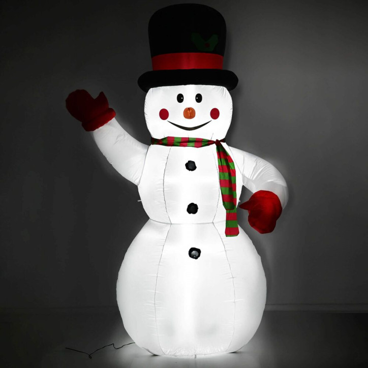 LED nafukovací Snehuliak 240 cm, IP44, studená biela