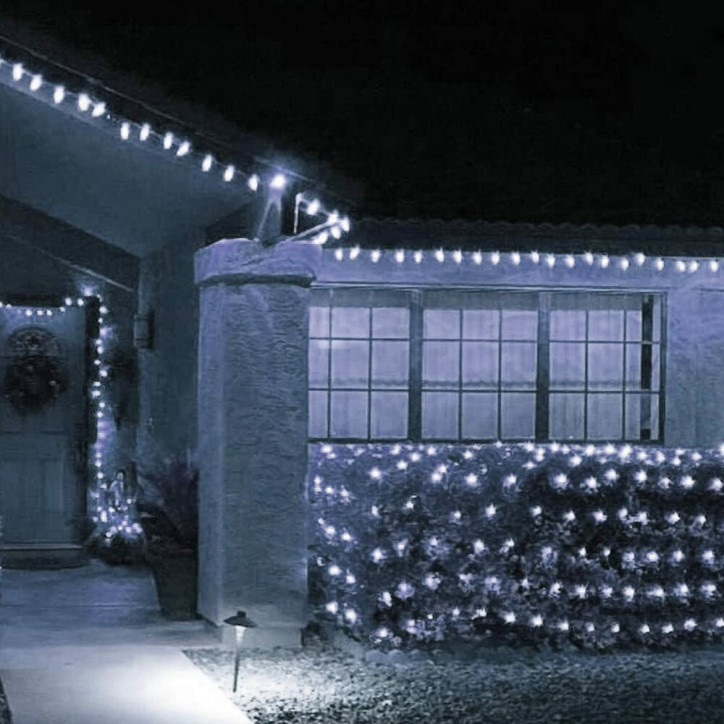 LED svetelná sieť - 2x2m, 144LED, 8 funkcií, pamäť, IP44, studená biela