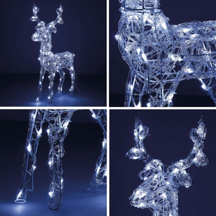 LED Sob - 42cm, 100LED, časovač, IP44, studená biela