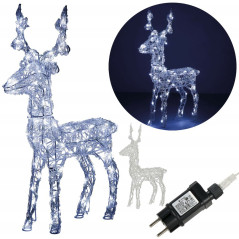 LED Sob - 42cm, 100LED, časovač, IP44, studená biela