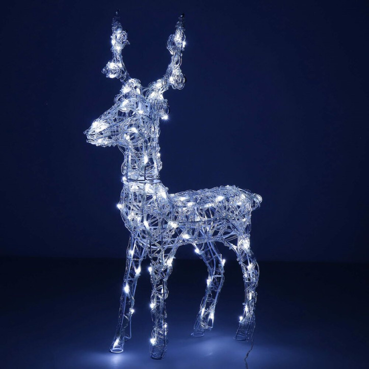 LED Sob - 42cm, 100LED, časovač, IP44, studená biela