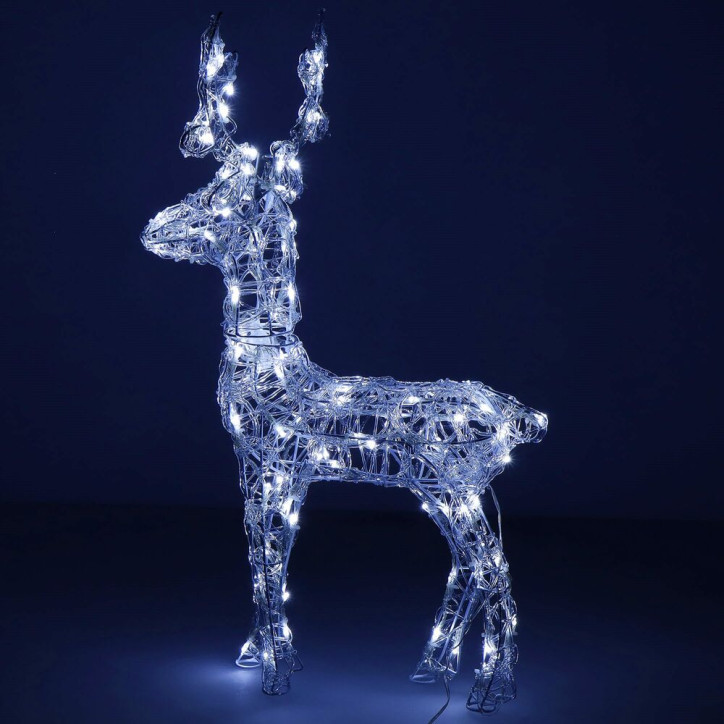 LED Sob - 42cm, 100LED, časovač, IP44, studená biela