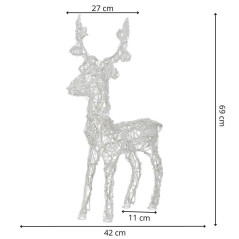 LED Sob - 42cm, 100LED, časovač, IP44, studená biela
