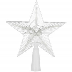 LED Hviezda na vianočný stromček - 17,5cm, 10LED, 3xAA, IP20, teplá biela