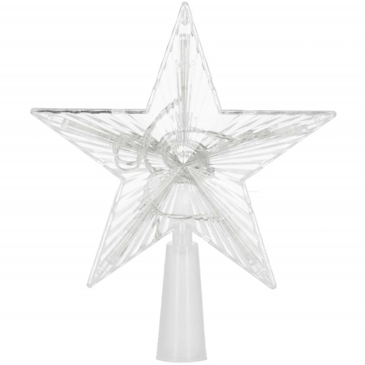 LED Hviezda na vianočný stromček - 17,5cm, 10LED, 3xAA, IP20, teplá biela
