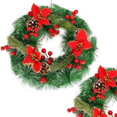 Adventný veniec svietiaci s ozdobami 30cm, vianočné dekorácie