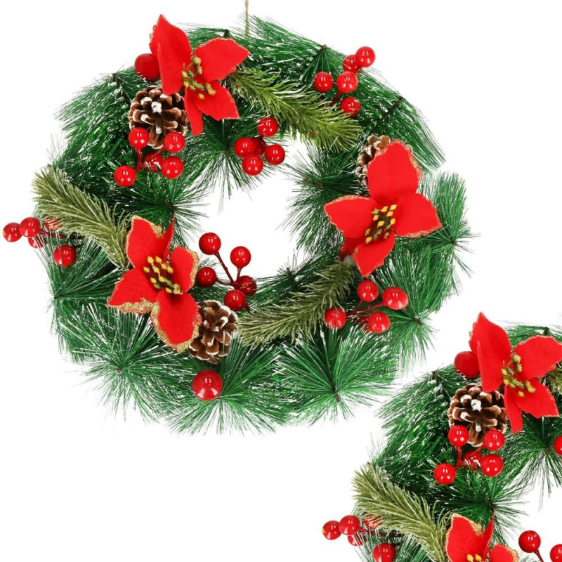Adventný veniec svietiaci s ozdobami 30cm, vianočné dekorácie