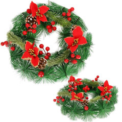 Adventný veniec svietiaci s ozdobami 30cm, vianočné dekorácie