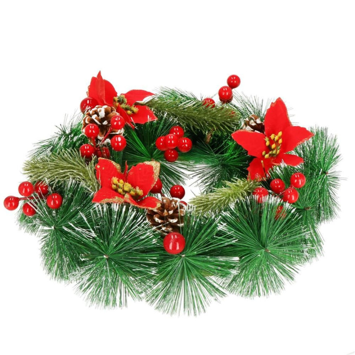 Adventný veniec svietiaci s ozdobami 30cm, vianočné dekorácie