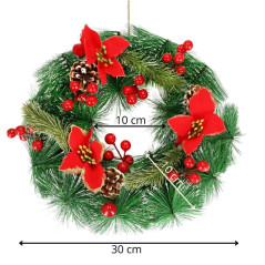 Adventný veniec svietiaci s ozdobami 30cm, vianočné dekorácie
