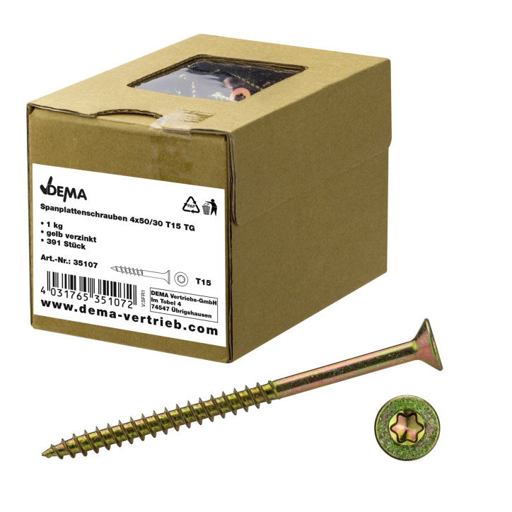 Skrutky do drevotriesky čiastočný závit 4x50/30 T15, 1 kg Skrutky do drevotriesky čiastočný závit 4x50/30 T15, 1 kg