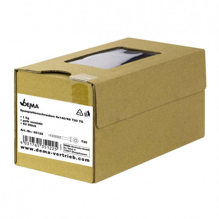 Skrutky do drevotriesky čiastočný závit 6x140/66 T30, 1 kg Skrutky do drevotriesky čiastočný závit 6x140/66 T30, 1 kg