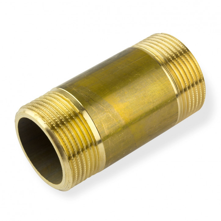 Mosadzná závitová dvojitá vsuvka 2" AG x 100 mm