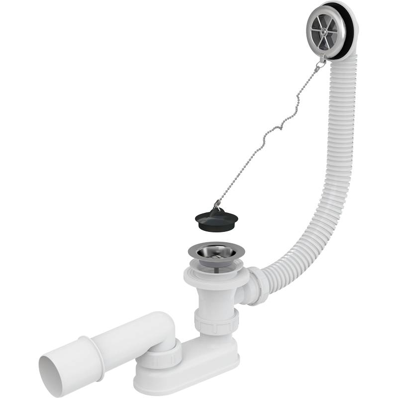 AlcaPLAST Sifón vaňový Ø 52 mm, chróm