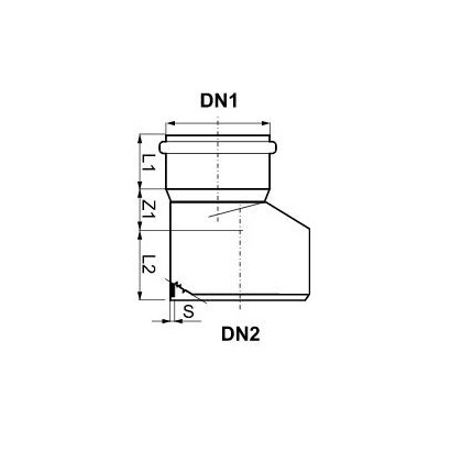 PVC redukcia pre kanalizačný systém SN4 125/100 KGR