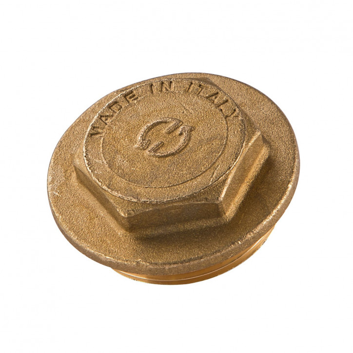 Mosadzný závitový koncový uzáver 1 1/2" DN40 Mosadzný závitový koncový uzáver 1 1/2" DN40