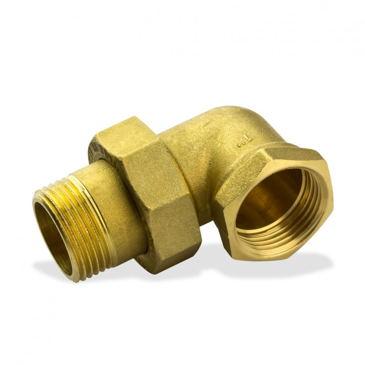 Mosadzné šróbenie uhlové 1 1/2" IG/AG DN40 Mosadzné šróbenie uhlové 1 1/2" IG/AG DN40