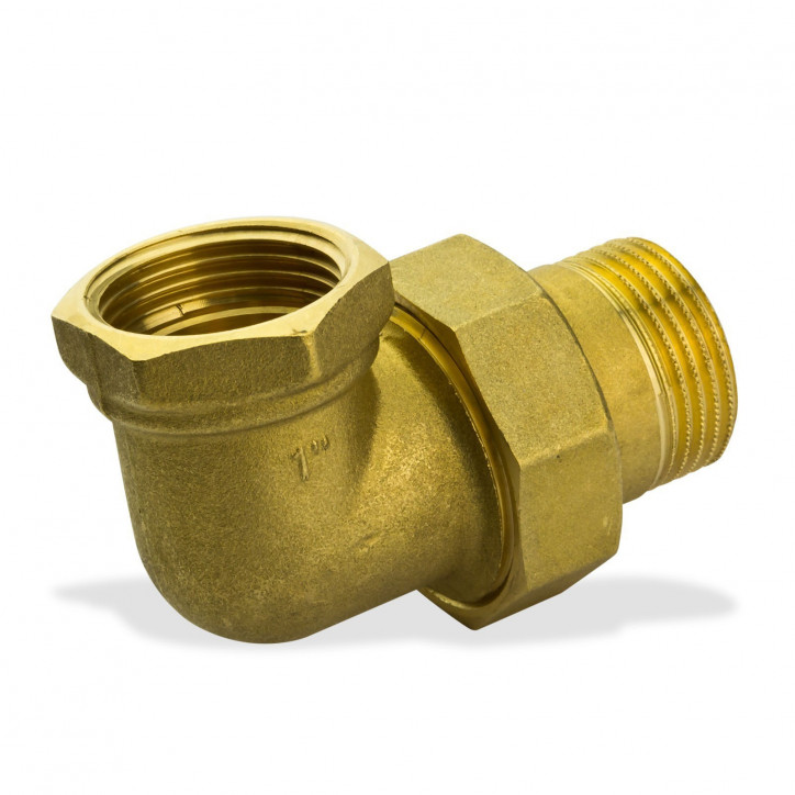Mosadzné šróbenie uhlové 1 1/2" IG/AG DN40 Mosadzné šróbenie uhlové 1 1/2" IG/AG DN40