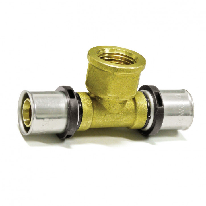 Mosadzná lisovacia spojka T 32x3 / 1/2" IG / 32x3 TH Mosadzná lisovacia spojka T 32x3 / 1/2" IG / 32x3 TH