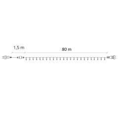 LED svetelná reťaz - 61,5m, 1000LED, IP44, multicolor