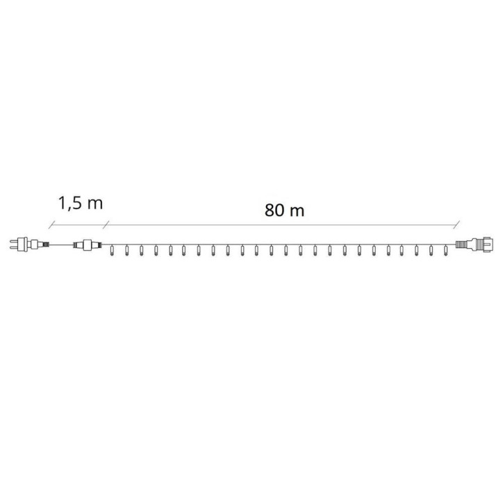 LED svetelná reťaz - 61,5m, 1000LED, IP44, multicolor