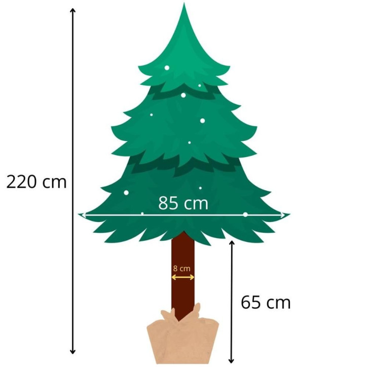 Vianočný stromček Borovica zasnežená na kmienku 220 cm