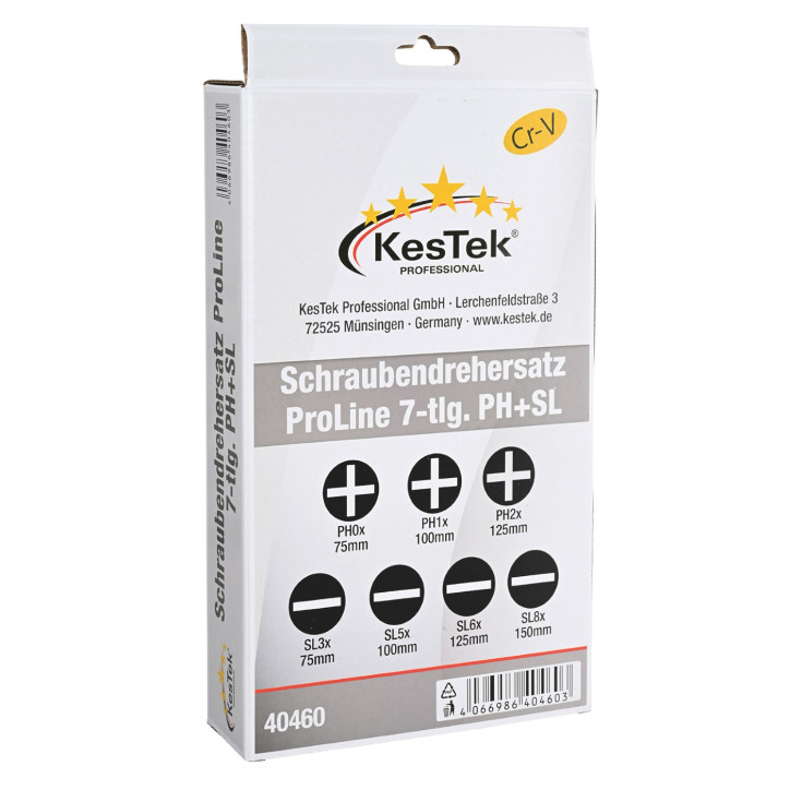 Skrutkovače PH+SL ProLine, 7-dielna sada