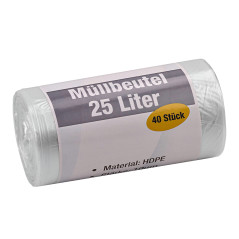 Vrecia na odpadky 25 litrov, 10 um, priesvitné, 40 ks