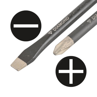 Skrutkovače s diamantovým hrotom PH+SL, 6-dielna sada