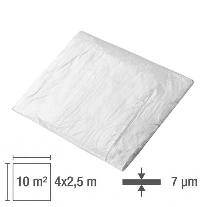 Zakrývacia fólia 4x2,5 m HDPE štandardná, priehľadná