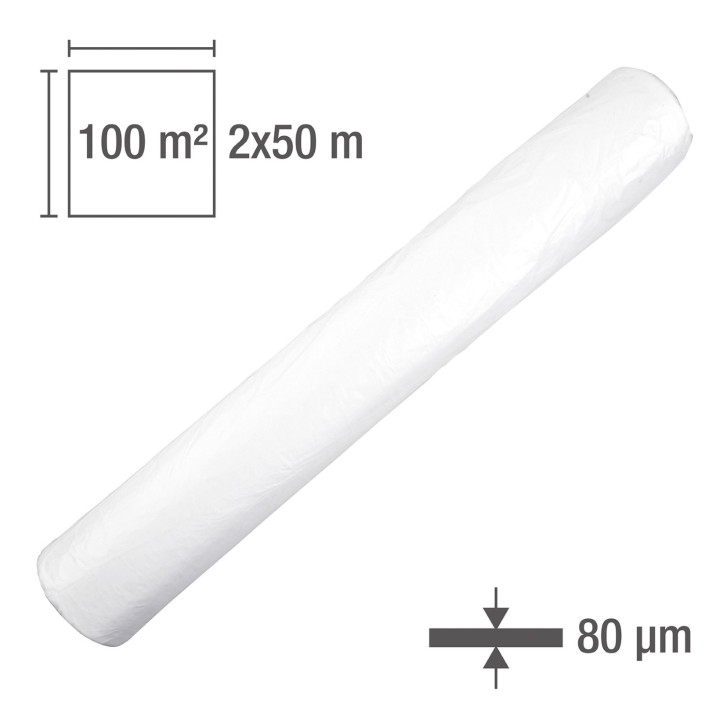 Zakrývacia fólia 2x50 m LDPE stredne hrubá, priehľadná